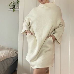 Wool sweater dress, size M, cream